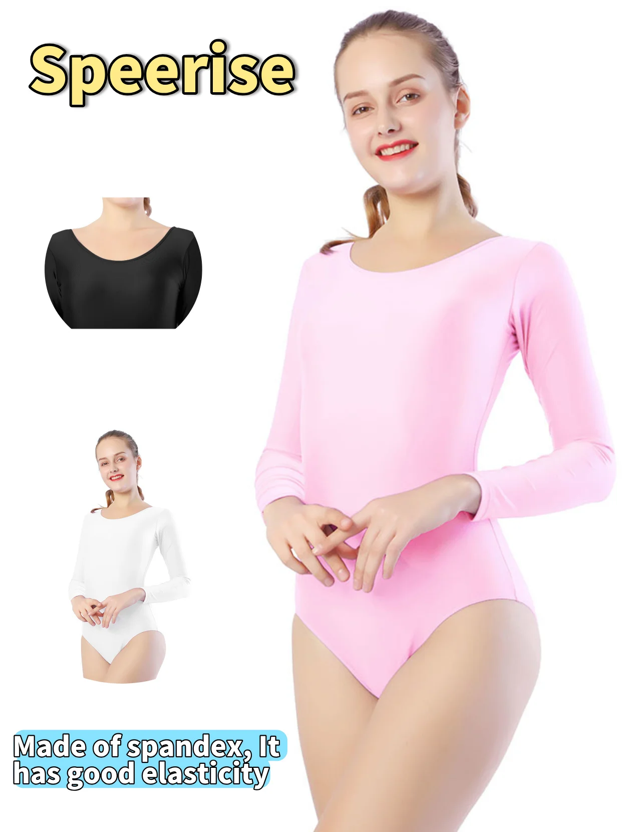 

Adult Ballet Dance Leotards O Neck Long Sleeve Solid Sexy Gymnastics Bodysuit Women Body Top Casual Bodycon Stage Wear Stretch