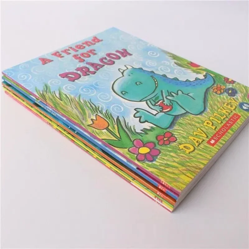 5 Books/Set Scholastic Dragon By Dav Pilkey Kids Picture Bedtime Reading Story Book Set In English Comic Books