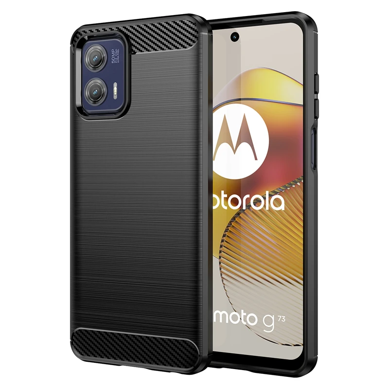 

For Motorola Moto G73 Case for Motorola Moto G73 Cover Shell Shockproof Bumper Carbon Fiber Soft Silicone Slim Phone Back Cover