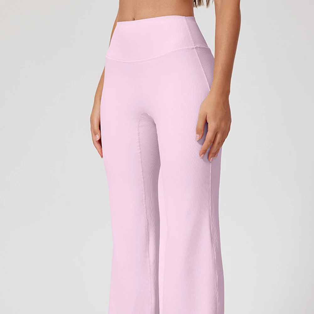 

Колготки-клеш в рубчик для фитнеса, широкие брюки с высокой талией, леггинсы, женские эластичные леггинсы для йоги, расклешенные брюки с эффектом пуш-ап для тренировок в тренажерном зале