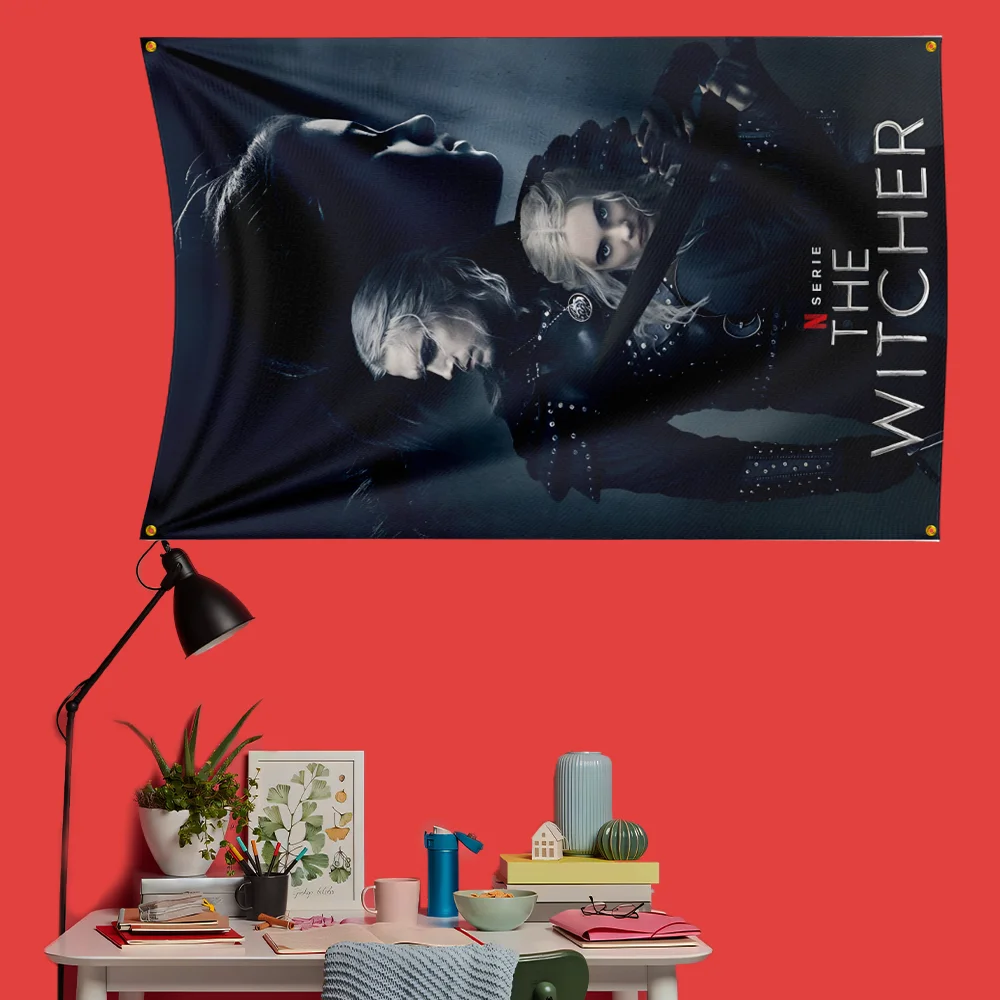 Fantasy Warrior Inspired Flag 3x5 FT HD Printing Vivid Color Game Banner For Gaming Room Man Cave Bedroom Wall Decor Fans Gift