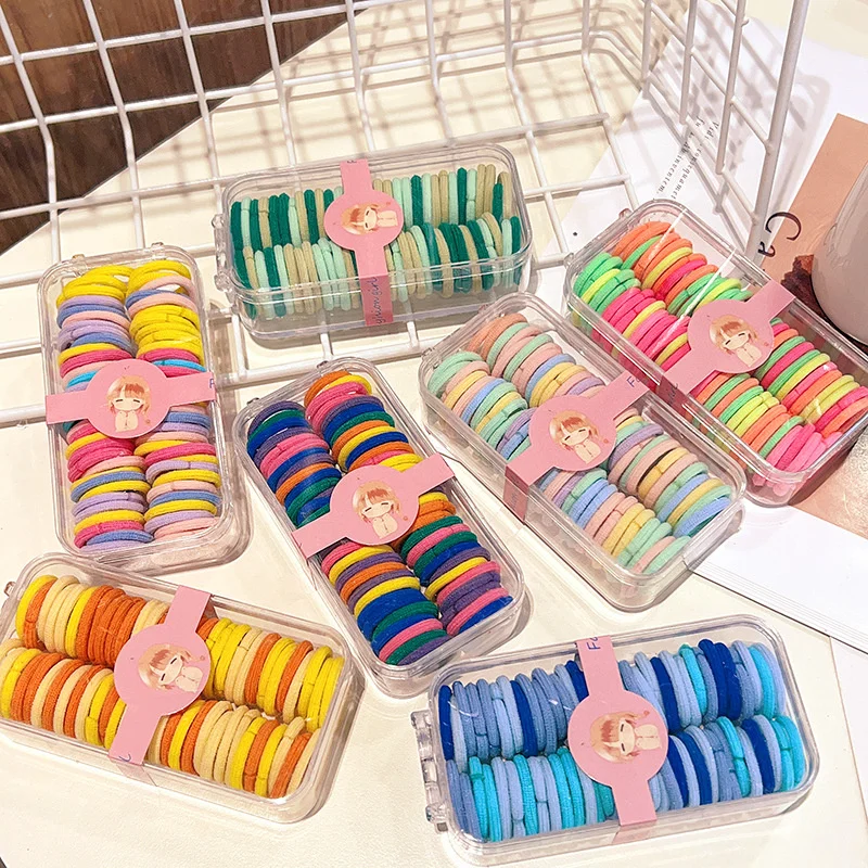 60pcs/box Children's small rubber bands , with good elasticity. Headrope hair accessories, rubber headrope tied hair