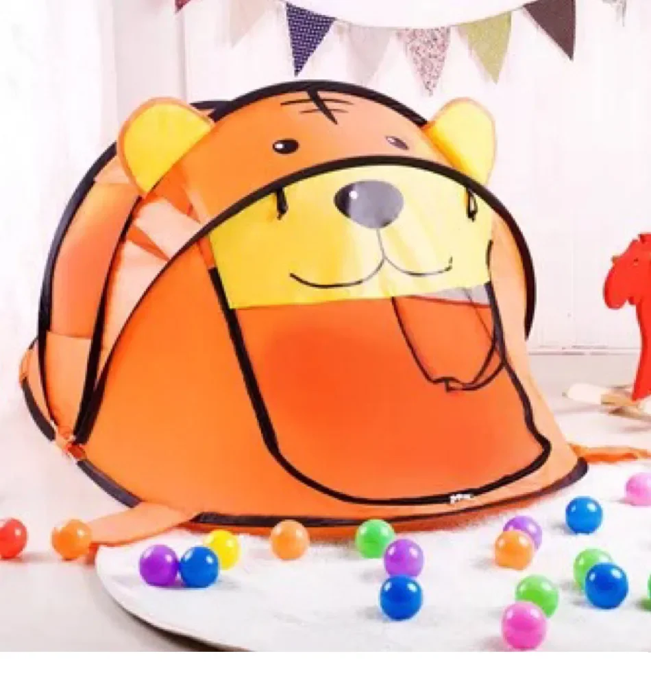 Tienda de campaña de tigre para niños, tienda de animales de dibujos animados, casa de juegos portátil plegable para bebés, juguetes reconfortantes para dormir en interiores y exteriores para niños