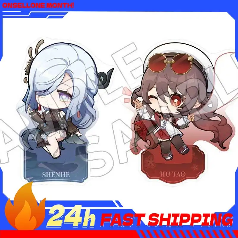 Игровые аксессуары Genshin Impact: акриловая фигурка Ху Тао, подставка-фигурка Шэньхэ, декоративная коллекционная игрушка, подарок