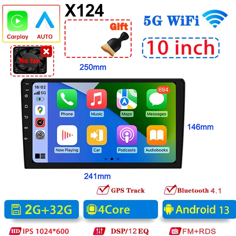 Universele 7/9/10 inch Android 13 Autoradio 64G Autoradio android 2 Din autoradio GPS BT Centrale multimedia Slimme autosystemen