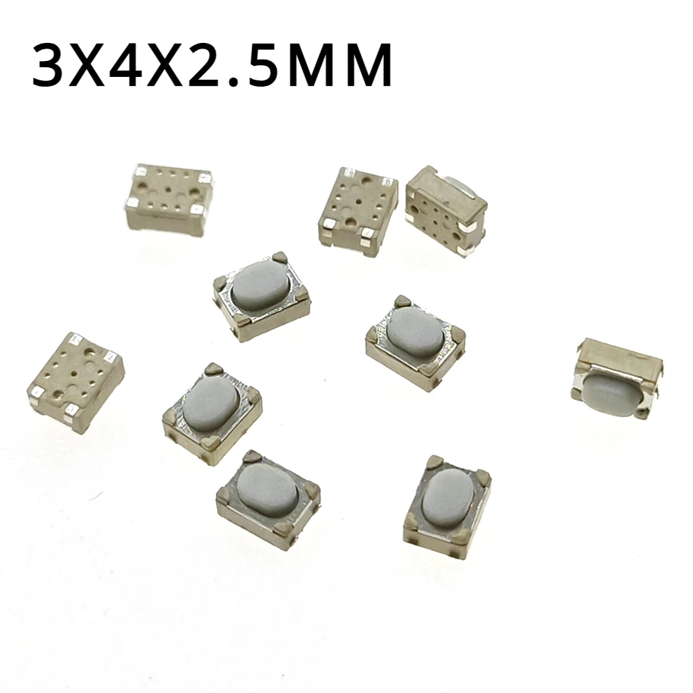

100PCS DC12V 50mA Micro Button Tact Switch SMD 4Pin 3X4X2.5MM White Tactile Tact Push Button Micro Switch Momentary 3*4*2.5mm