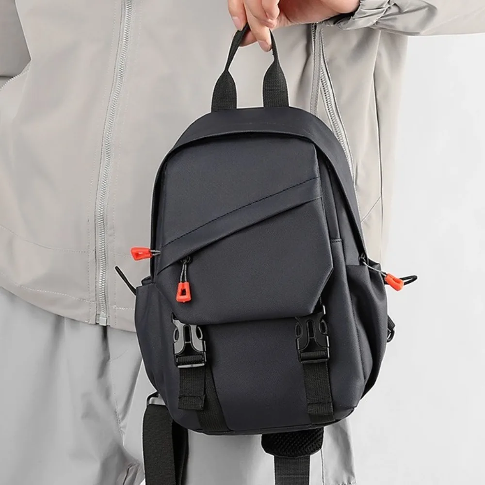 Nylon Men's Chest Bag Breathable Multi Functional Outdoor Shoulder Bag Large Capacity Adjustable Strap Sports Walking Bag Travel