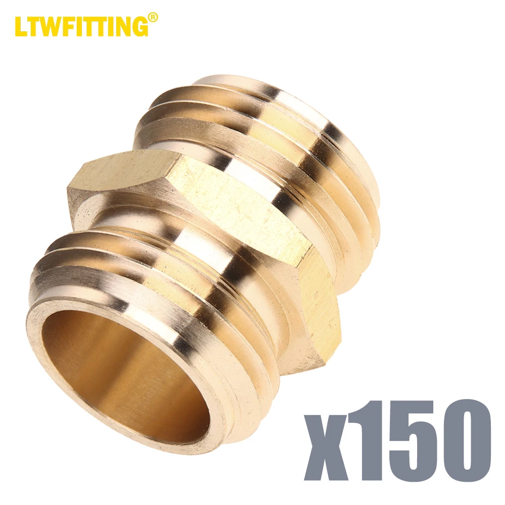 

LTWFITTING 3/4" MHT x 3/4" MHT Brass Hose Adapter ,Garden Hose Fitting(Pack of 150)