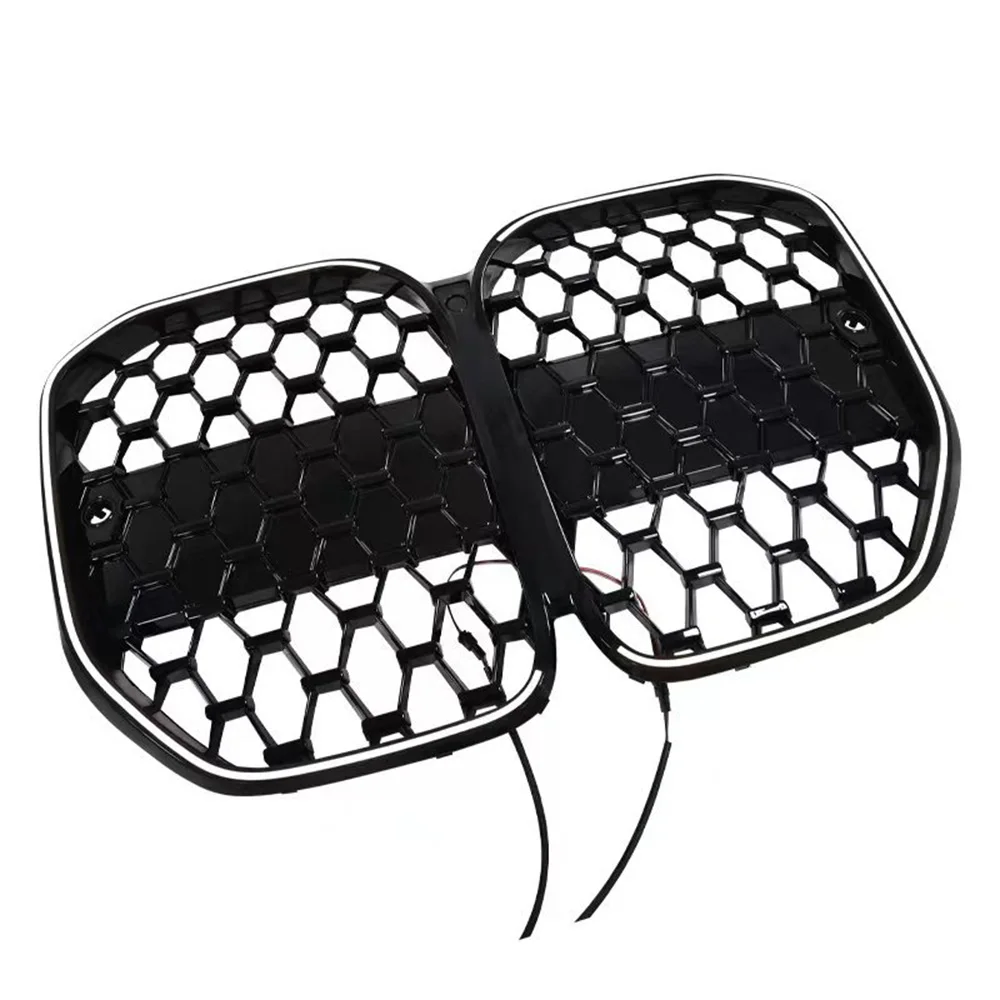 شبكة LED الجبهة العلوية المبرد تجميل شبكات السباق لسيارات BMW G22 4-Series 2-Doors 420i 430i 435i M440i LCI 2020 + مع الضوء