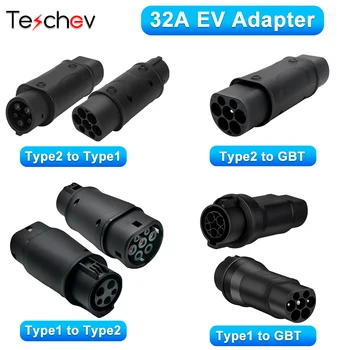 Teschev Ladeanschluss für Elektrofahrzeuge Typ 2 auf Typ 1 J1772 EV-Adapter Typ 2 auf GBT EVSE-Ladegerät Typ 1 auf GBT EV-Adapter