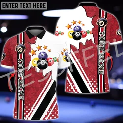 Custom Name Billiards Player Beer Retro 3DPrint Streetwear Summer Tattoo Harajuku Polo Shirts Jersey Streetwear Short Sleeves X5