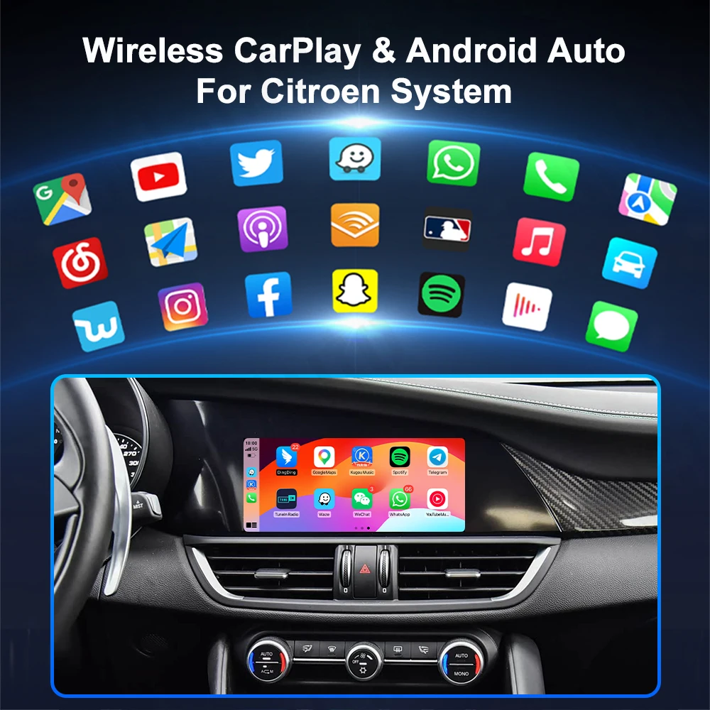Original Screen Upgrade Carplay for Alfa Romeo Stelvio Giulia 2017~2019 Module Car Accessories Android Auto Airplay Mirror Link