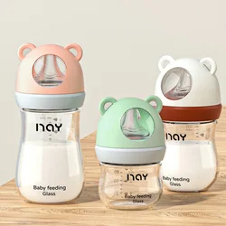 Newborn 0-3 Month Glass Bottle Glass Feeding Bottle Wide Caliber Anti-flatulence Nursing Anti-Choke Baby Bottle Infant BPA Free