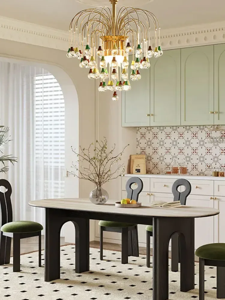 LED Art Deco Crystal Water Drop Ceiling Chandelier Lighting Hanging Lamps Suspension Luminaire Lampen For Dinning Room