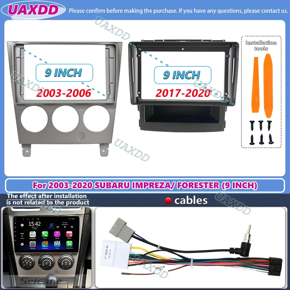 

For 2003-2020 SUBARU IMPREZA FORESTER 9INCH 2 Din Car stereo radio Android frame panel fascia cable harness multimedia dashboard