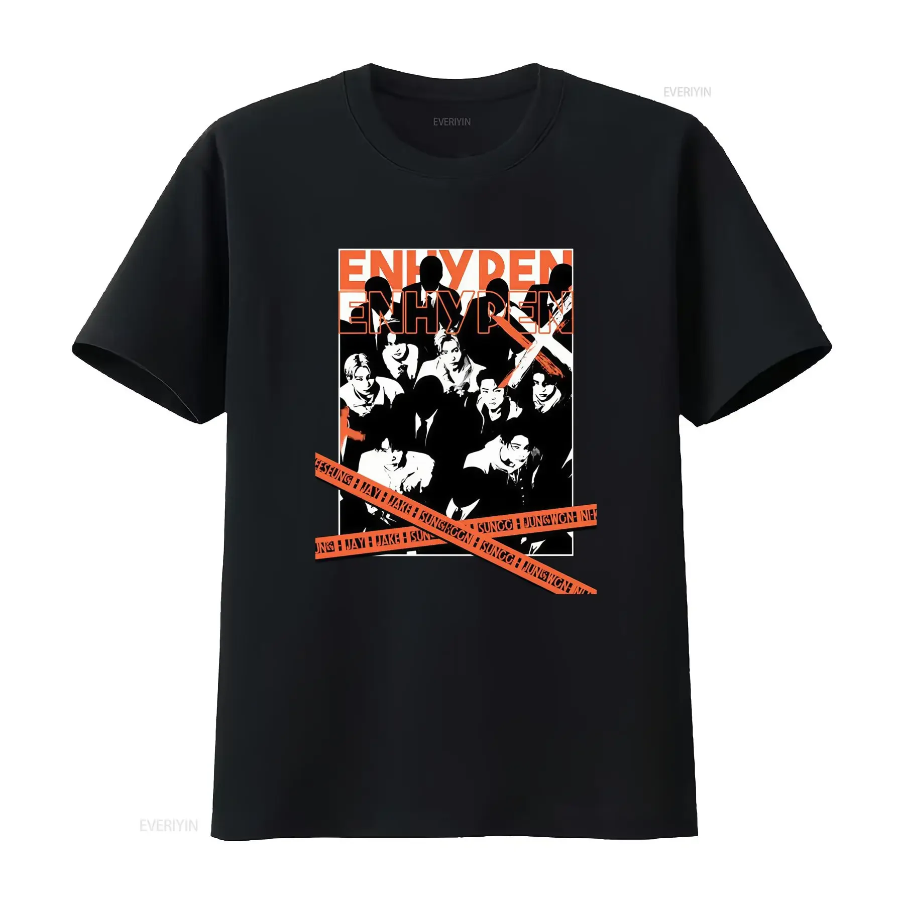 Camiseta exclusiva de fandom En Enh Ypen con estampado miembro del grupo apoyo a 7 anime fútbol Año Nuevo 2026 divertida para