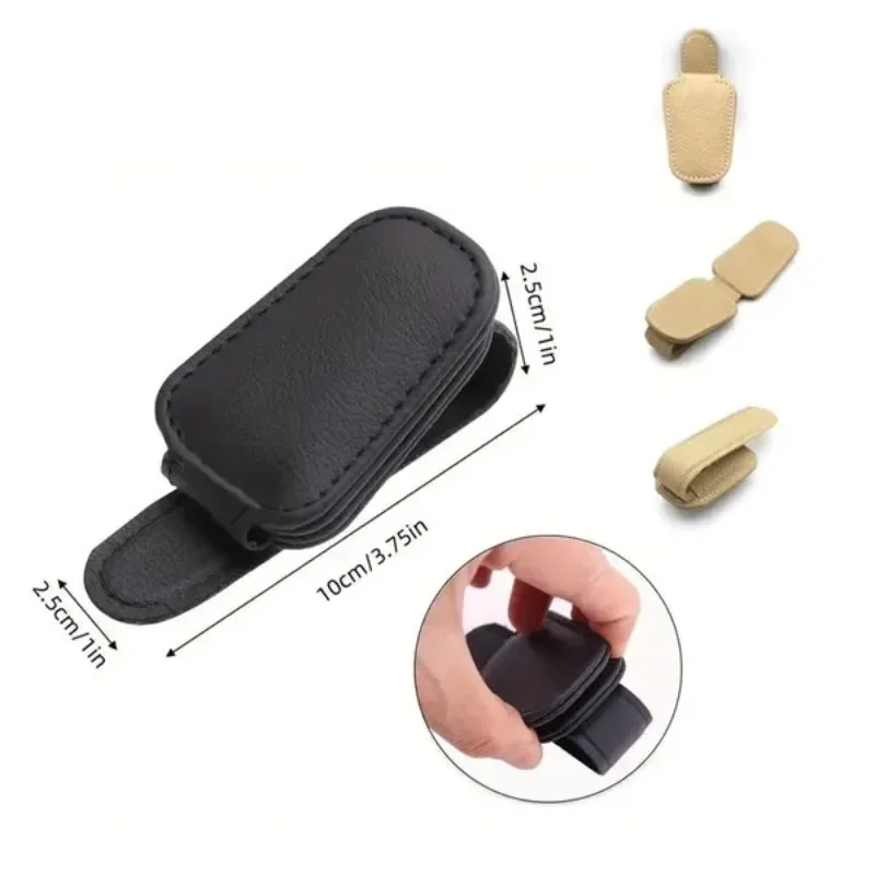 Car Sun Visor Glasses Case Holder Sunglasses Clip Ticket Card Clip Multifunction Portable Clip Auto Interior Accessories view 2