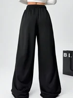 Women's Plus-size Fleece Sweatpants for Autumn and Winter Warm Casual Loose Stylish and Versatile Streetwear Trendy Oversized - Image 2