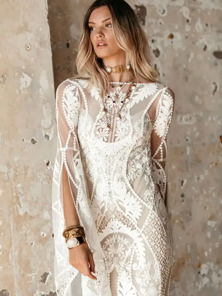 2021 New Mermaid Wedding Dresses Long Sleeves Appliques Lace Bridal Gowns Custom Made Sexy Backless Sweep Train Wedding Dress