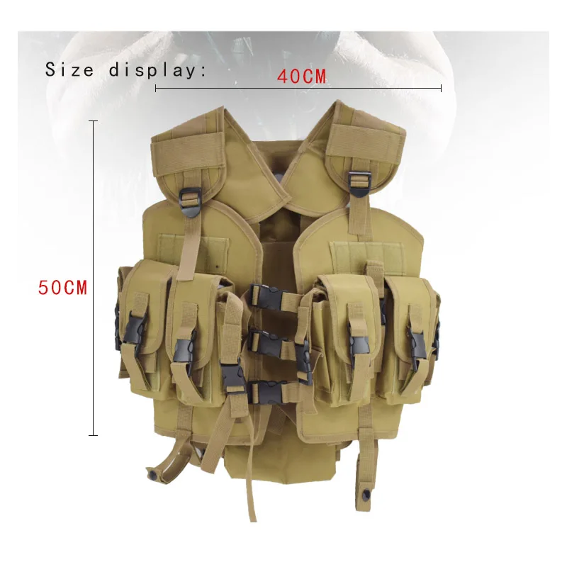 Outdoor CS War Game Color Bullet Air Gun Vest Military Tactical Hunting Bulletproof Vest Army Combat Molle Plate Vehicle Vest