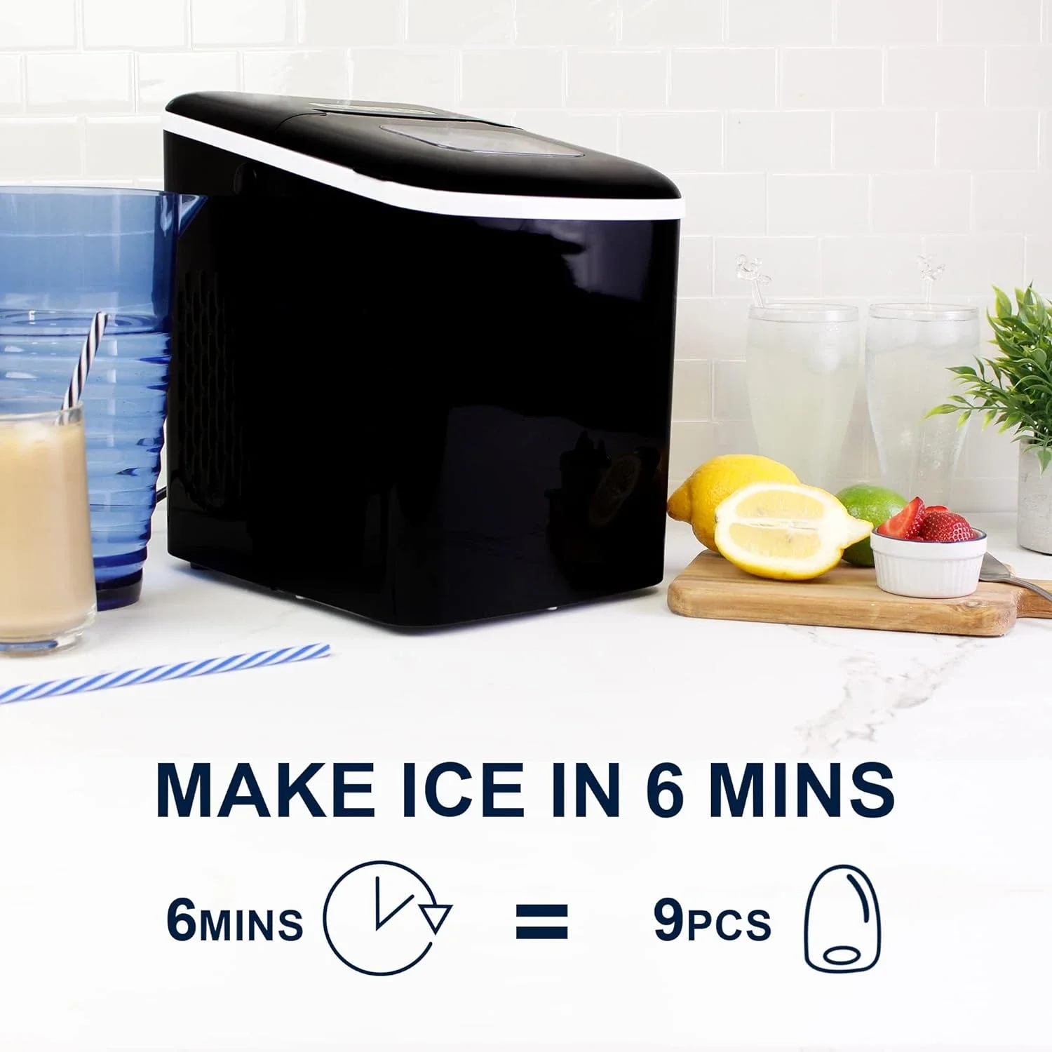 Digital Countertop Nugget Ice Maker with Fast 6-Minute Ice Cubes - 26.5lbs/Day Capacity - Easy-to-Use Controls and Indicators fo