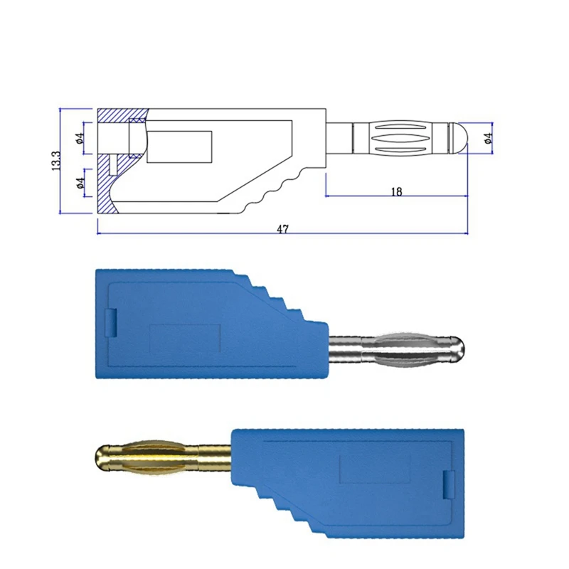 10Pcs/Set Connector Plug J.10054 4Mm Stackable Plug Banana Plug Face Connector Wire Multi-Function Plugs