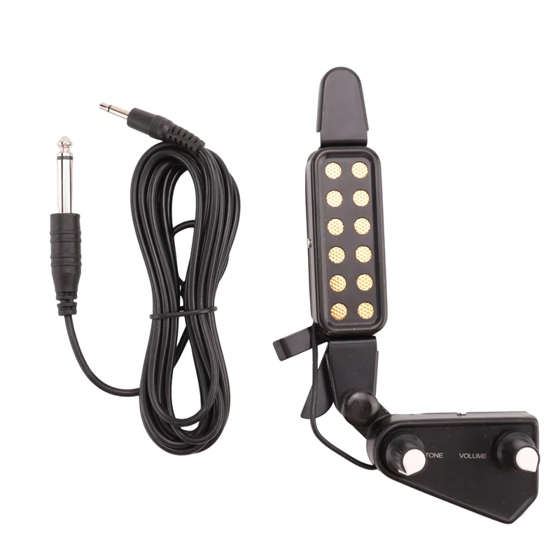 Dropship-12 Hole Acoustic Guitar Pickup Soundhole Pickup Magnetic Transducer Fader Audio Cable Guitar Parts And Accessories