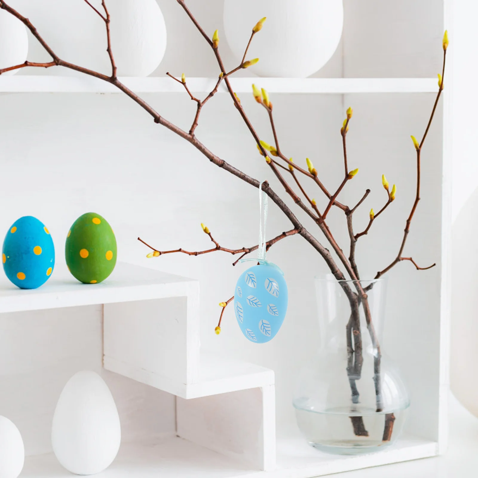 

12Pcs Adorable Easter Ornament Set Hanging Egg Decor for Festival Party Tree Decoration Bright Decorative Easter Eggs Festive