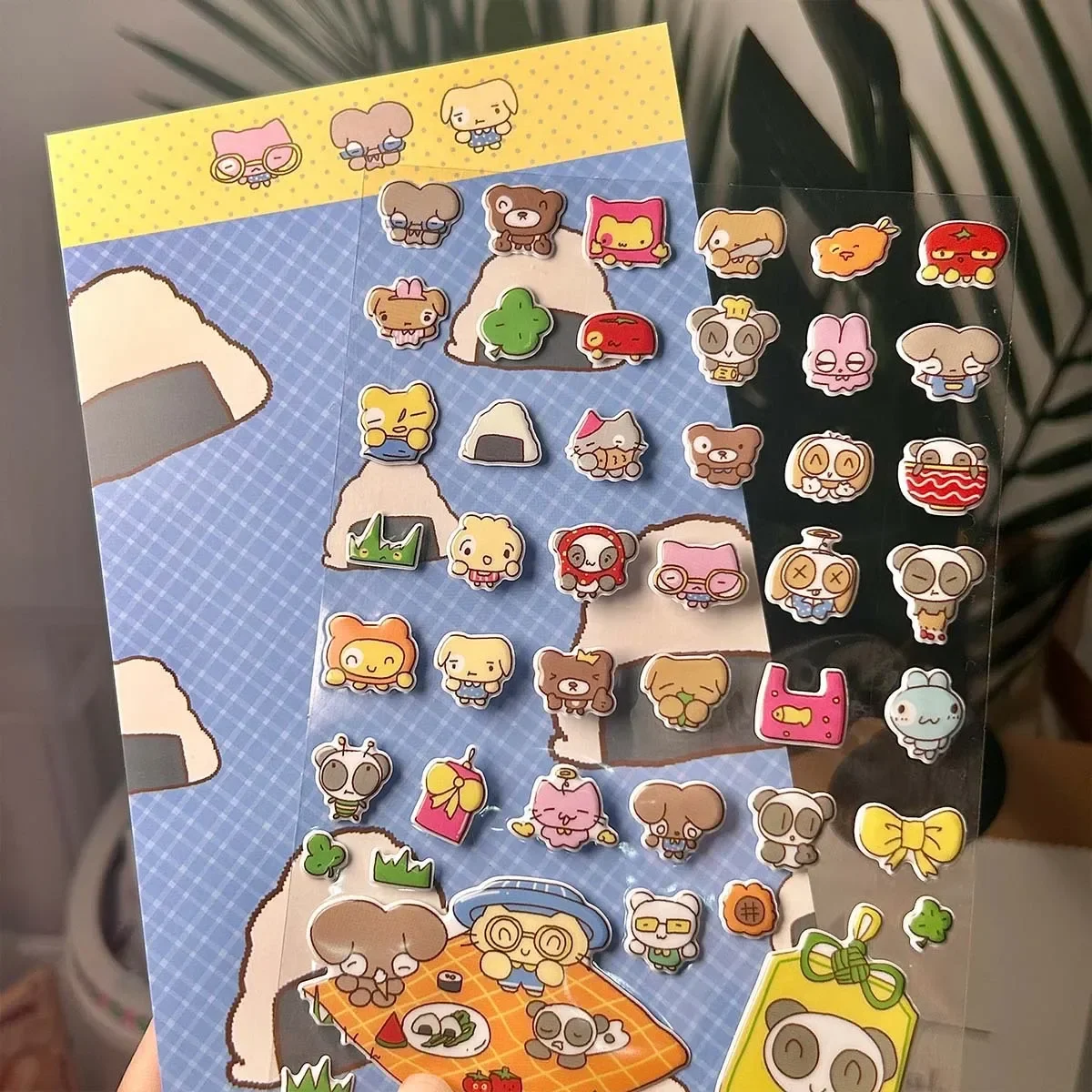 3D Bubble Stickers Cute Animal Christmas Stickers Waterproof Cartoon Handbook Decoration