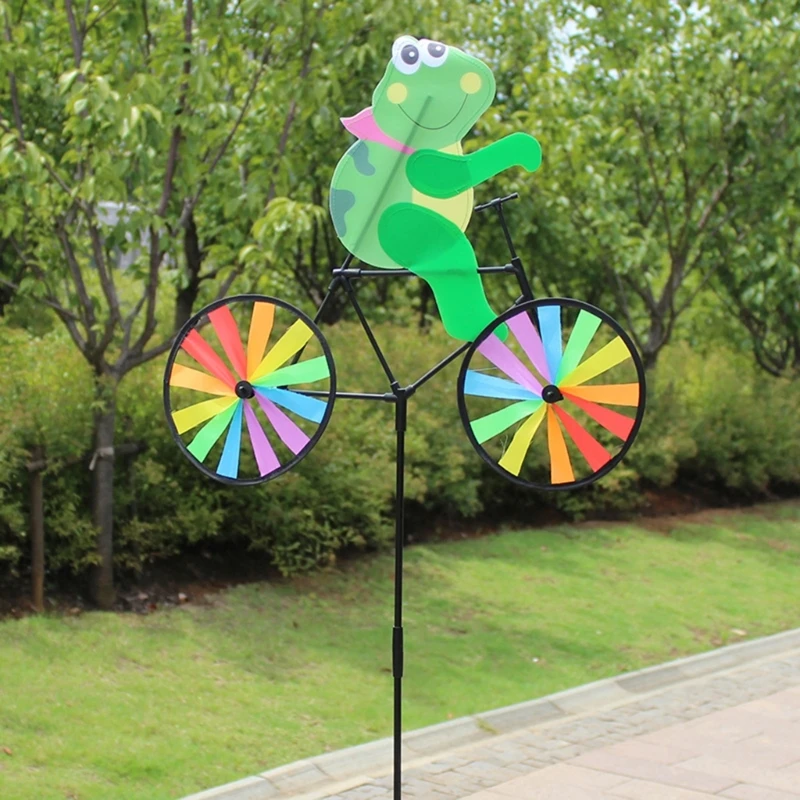 3D Animal on Bike Windmill Gardening Baby Gifts Decorative Garden Stakes for Home Festival Baby Shower Party Decoration