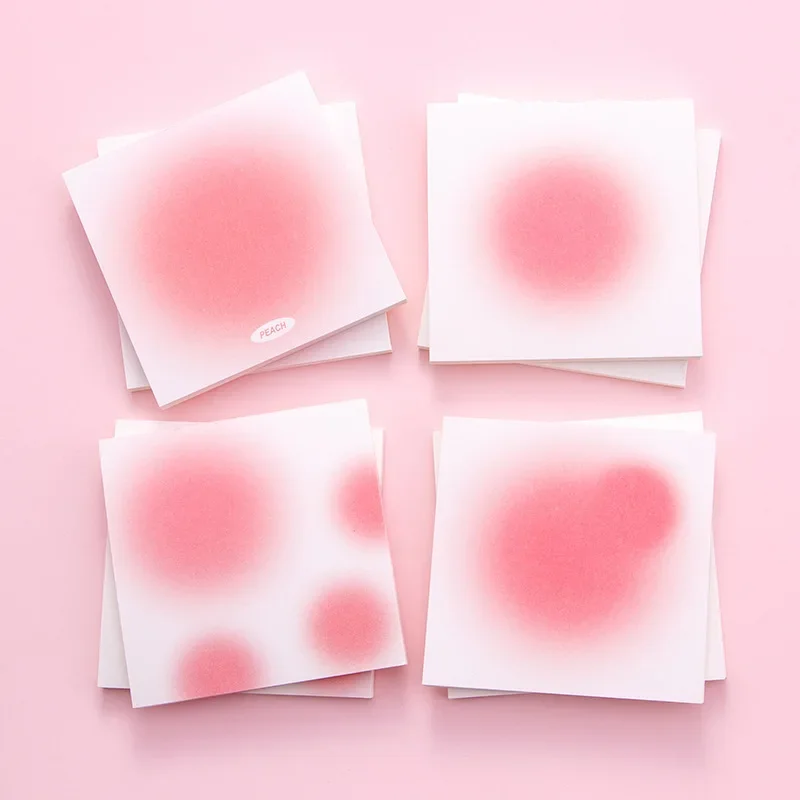 50 Sheet Gradient Color Memo Pad Creative Korean Fashion Pink Series Sticky Note Lovely Decorative Memo Pad Student Supplies