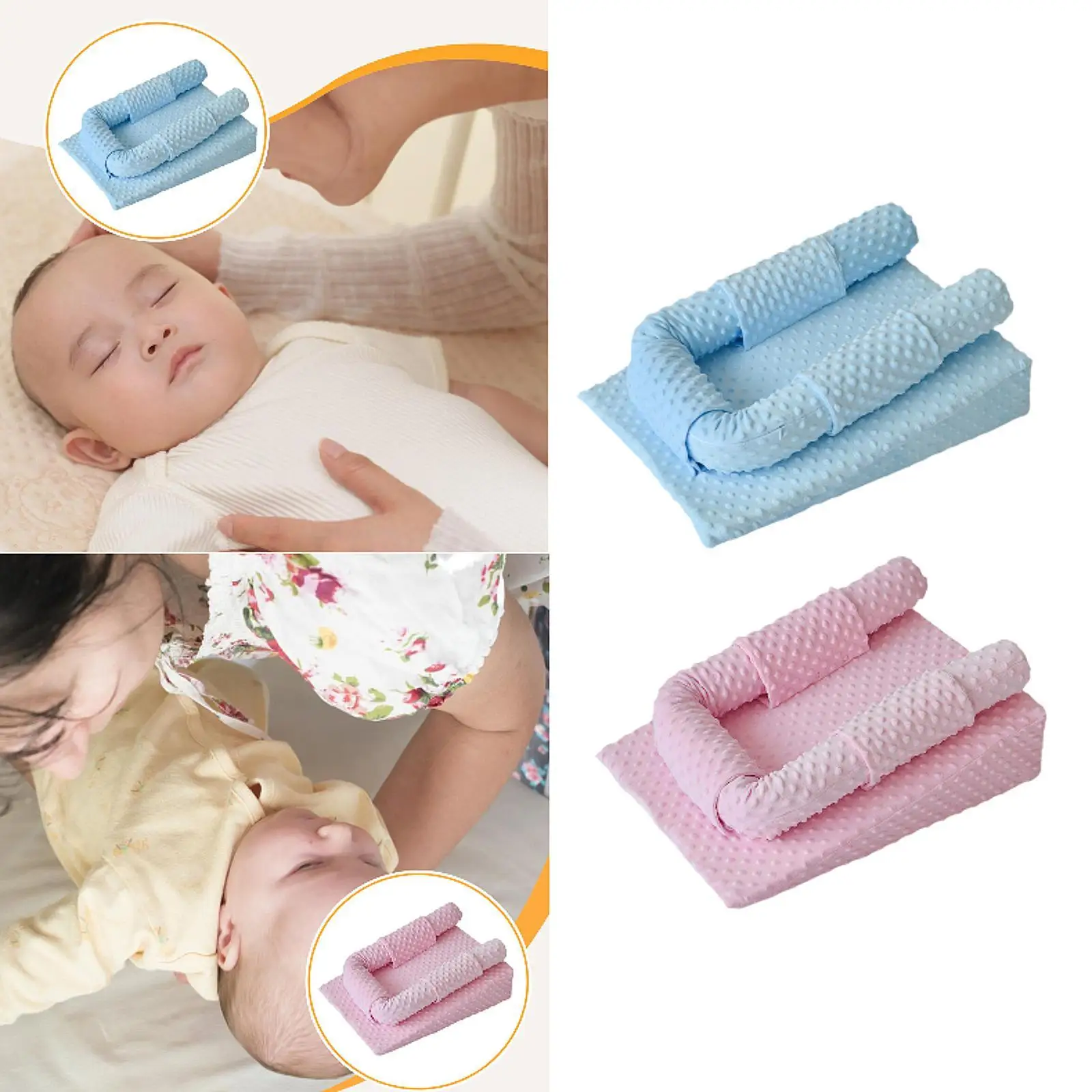 Cuscino con zeppa per bambini Comodo riduzione dello sputa Supporto per neonato Cuscino per l'allattamento al seno Cuscino di supporto per l'alimentazione per lettino per neonati