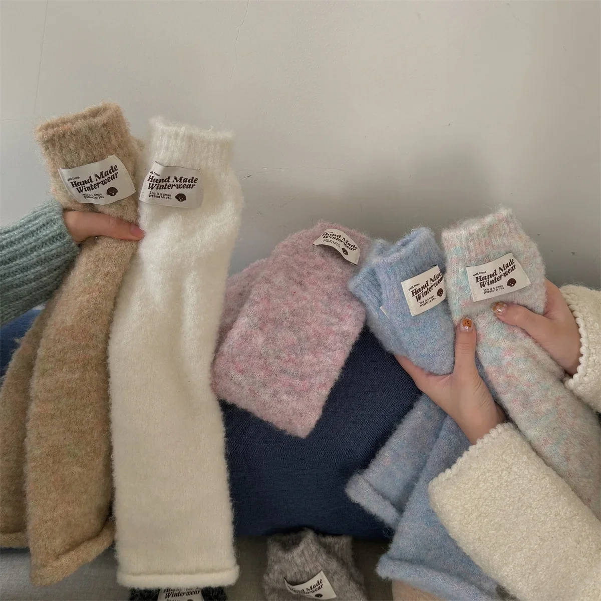 Calcetines de algodón dulce con estampado de dulces para hombre, medias gruesas, cálidas y suaves, hasta la pantorrilla, cómodas y acogedoras para el hogar, estilo coreano