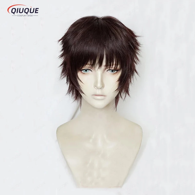 Anime Overhaul Kai Chisaki Short Black Brown And Reddish Brown Heat Resistant Hair Cosplay Costume Wig + Wig Cap