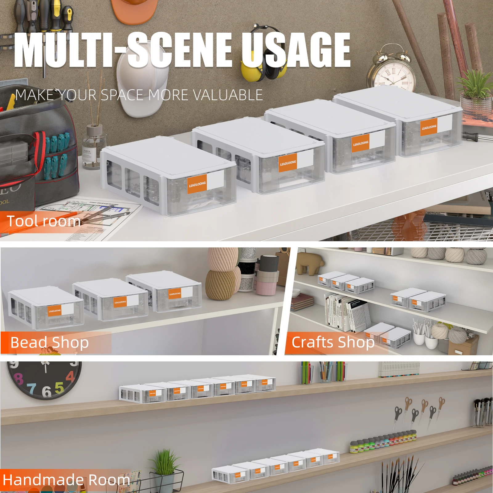 8/16pcs Plastic Mini Storage Box, Stackable Small Tool Storage Bin, Screw Parts Crafts Sewing Thread Jewelry Storage Organizer