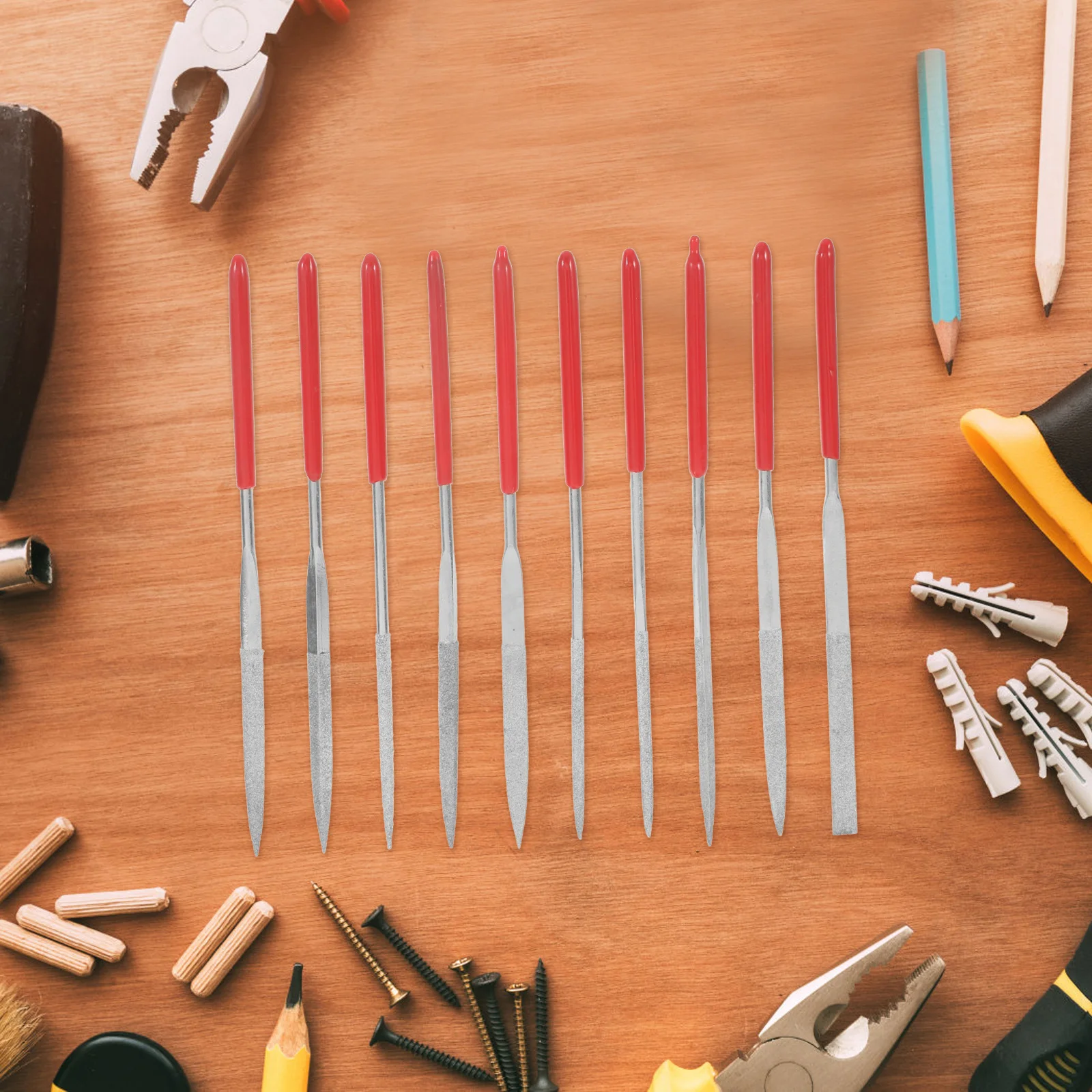 

10Pcs Metal File Set Multipurpose Mini Files Various Shapes for Jewelry Making Guitar Fret Polishing DIY Crafts