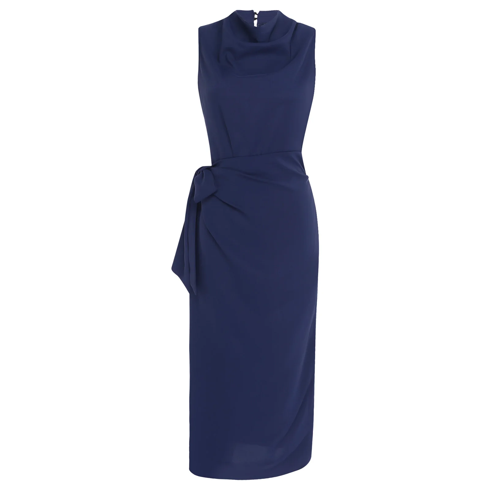 Women Dress Stylish Elegant Simple Mock Neck Sleeveless Split Dresses Banquet Gown Prom Wedding Pageant Commute Robe De Soiree