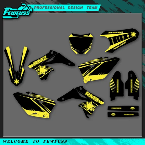 Fewfuss calcomanías gráficas completas pegatinas fondo de motocicleta nombre de número personalizado para SUZUKI RMZ250 RMZ 250 2010-2018