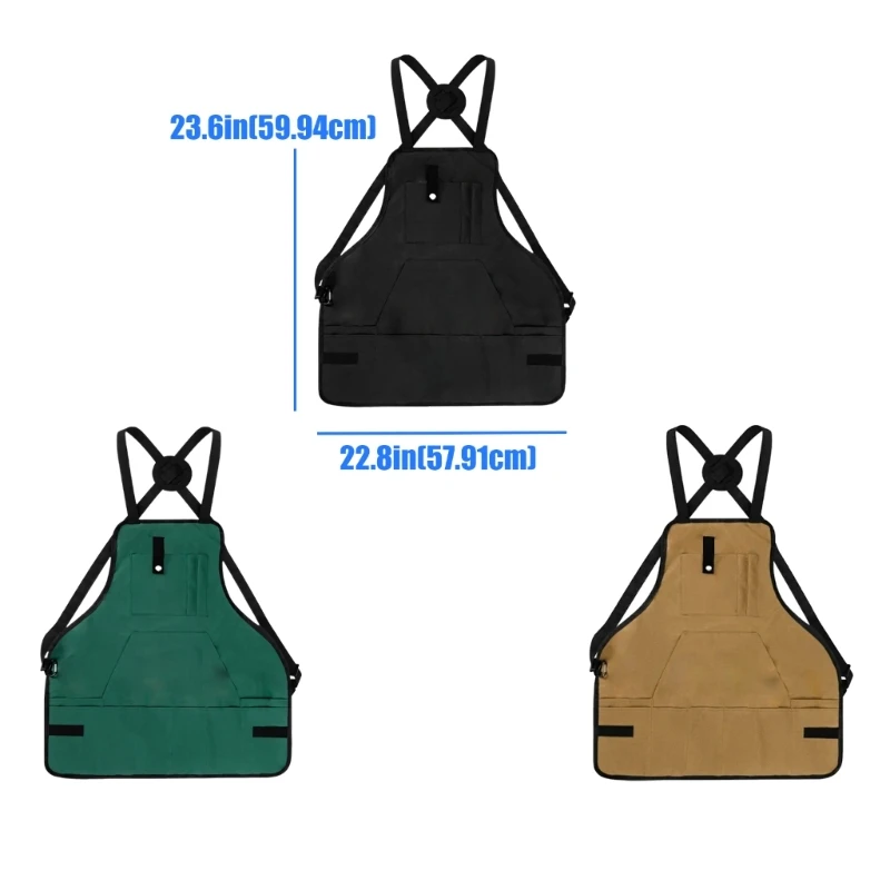  Canvas Apron with Large Pocket Work Apron for Grilling and Crafting Gardening