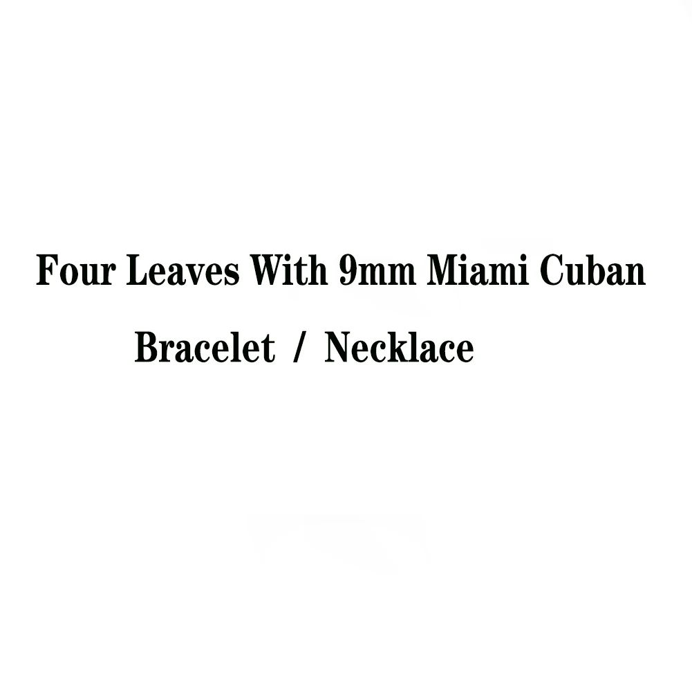 THE BLING KING Four Leaves 9mm Miami Cuban Necklace Micro Paved Out Cubic Zirconia Link Chain Best Gift Hiphop Jewelry