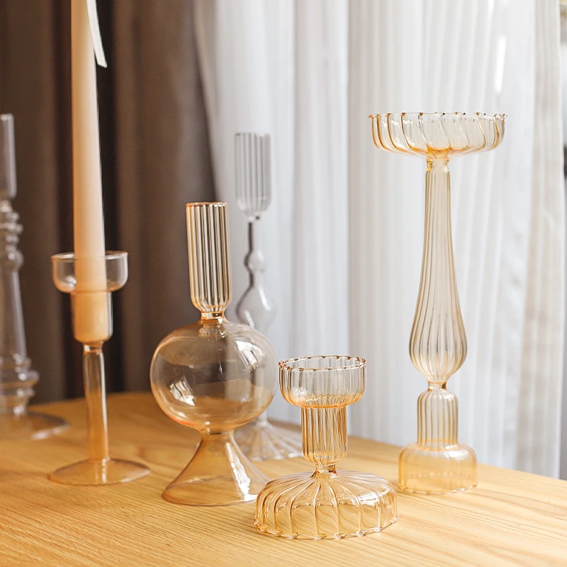 

Decorative Candle Holders Clear Champagne Glass Flower Vase for Home Decoration Wedding Decoration Centerpieces Candlestick Gift