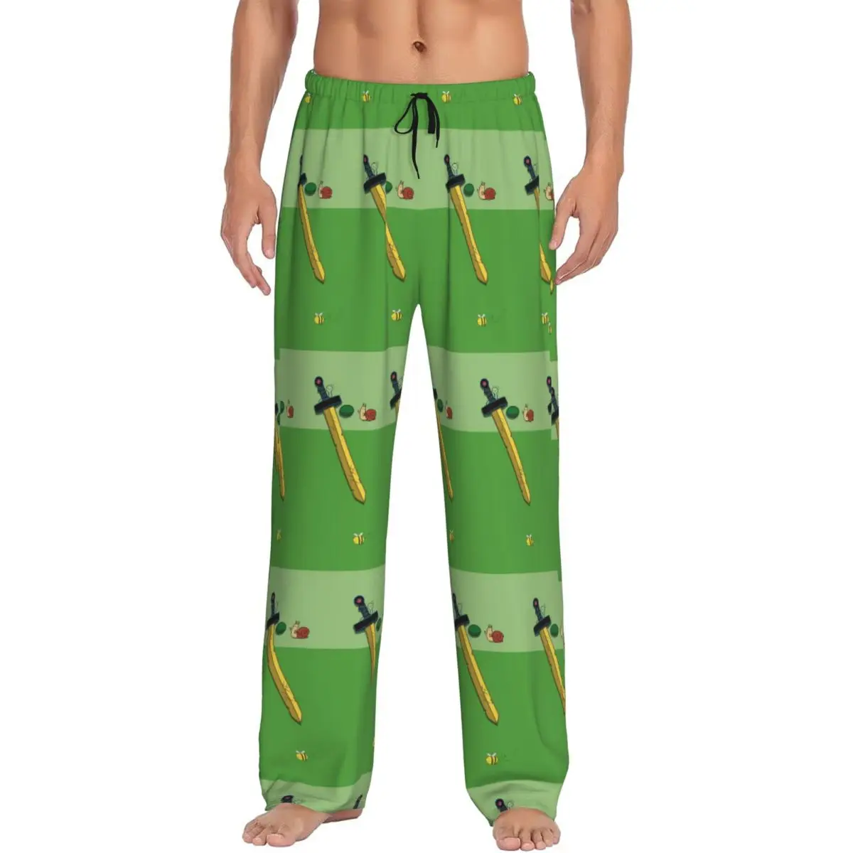 

Custom Finn The Human Adventurer Backpack Pajama Pants Men Sleepwear Sleep Lounge Bottoms with Pockets