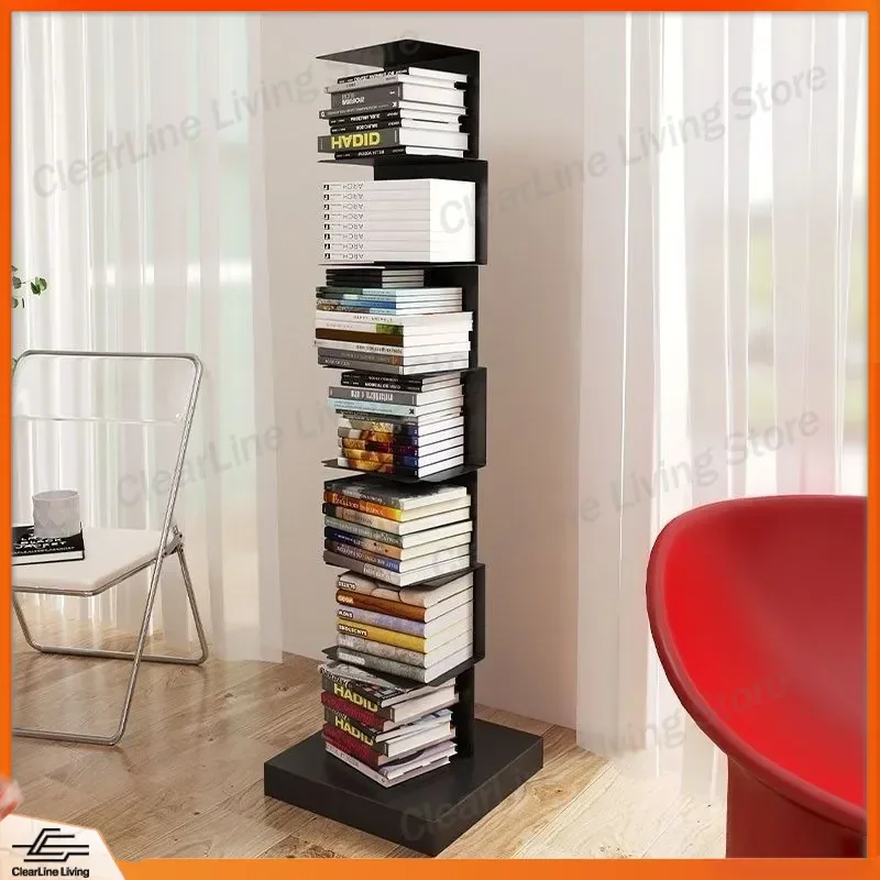 Nordic Invisible Floor to Ceiling Bookshelf Wall Mounted Bookcase for Living Room Study Corner Storage Creative Narrow Small