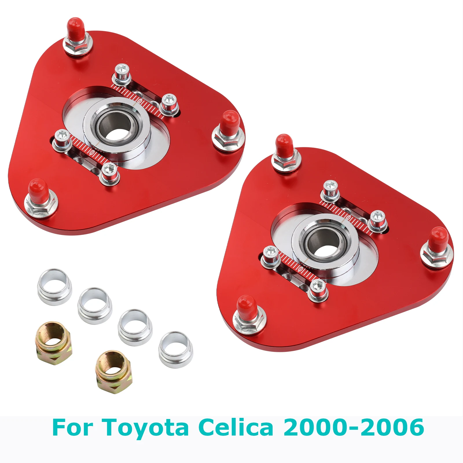 Pair Coilover Suspension Kit Front Top Camber Plates For Toyota Celica 2000-2006 Front Camber Plate Red
