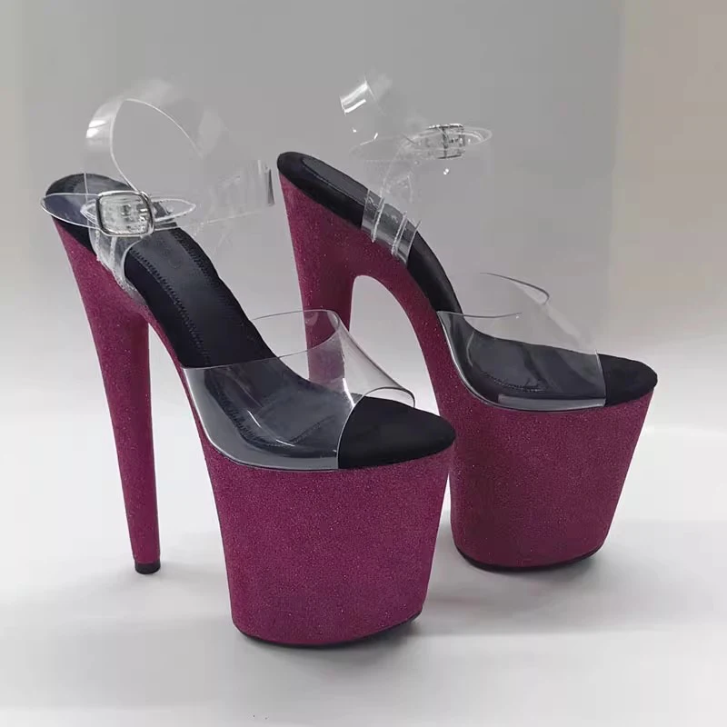 New 20CM/8inches PVC Upper Sexy Exotic High Heel Platform Party Sandals Pole Dance Shoes Model Shows Sandals 047