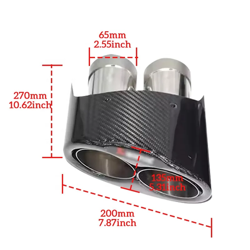 

For Audi RS3 RS4 RS5 RS6 RS7 A3 A4 A5 Carbon Fiber Middle Inner Exhaust Tip