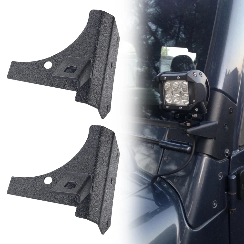 

A-Pillar LED Work Pods Lights Bar, Mount Bracket Holder for Jeep Wrangler TJ 1997 1998 1999 2000 2001 2002 2003 2004 2005 2006