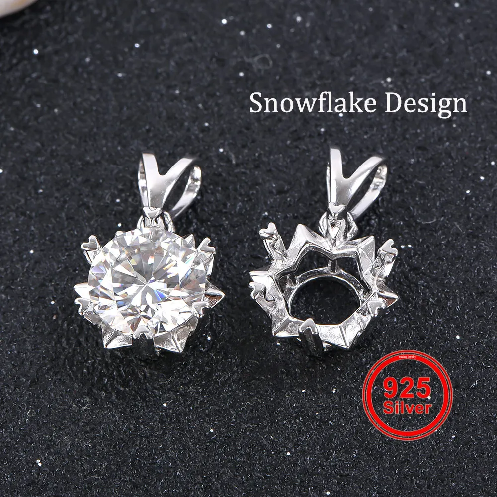 Baza zawieszki 5-12 mm, srebro próby S925, wykwintna baza zawieszki w stylu płatka śniegu, odpowiednia do tworzenia biżuterii DIY