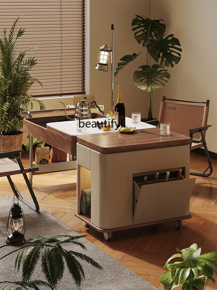 

X188Movable Coffee Table Living Room Multifunctional Lifting Table Board Tea Table Mobile Tea Cabinet