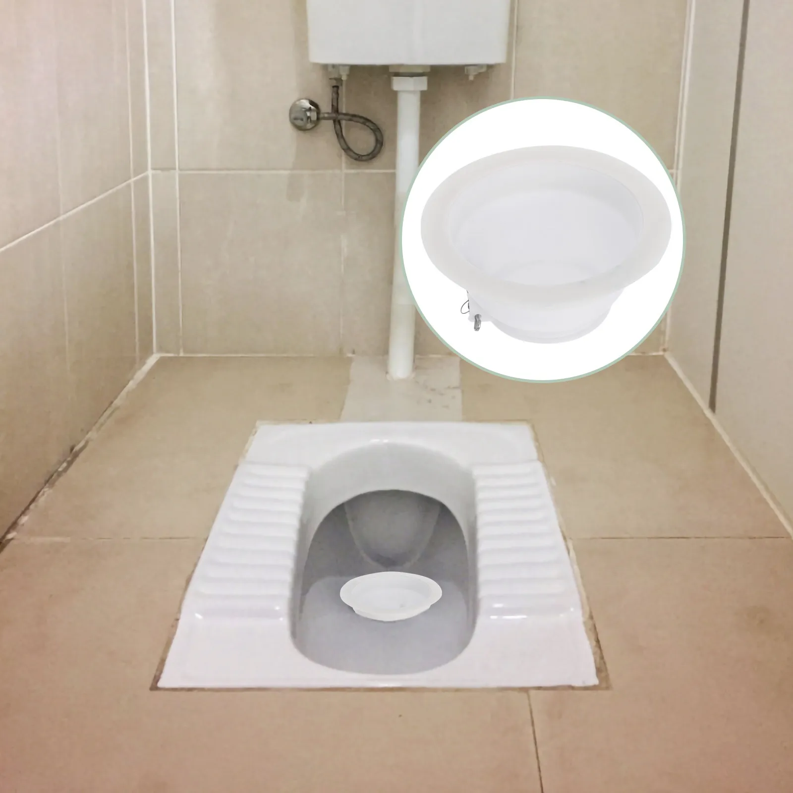 

2Pcs Bathroom Squat Toilet Anti-Odor Device Seal Prevents Clogs Keeps Drainage Air User Friendly